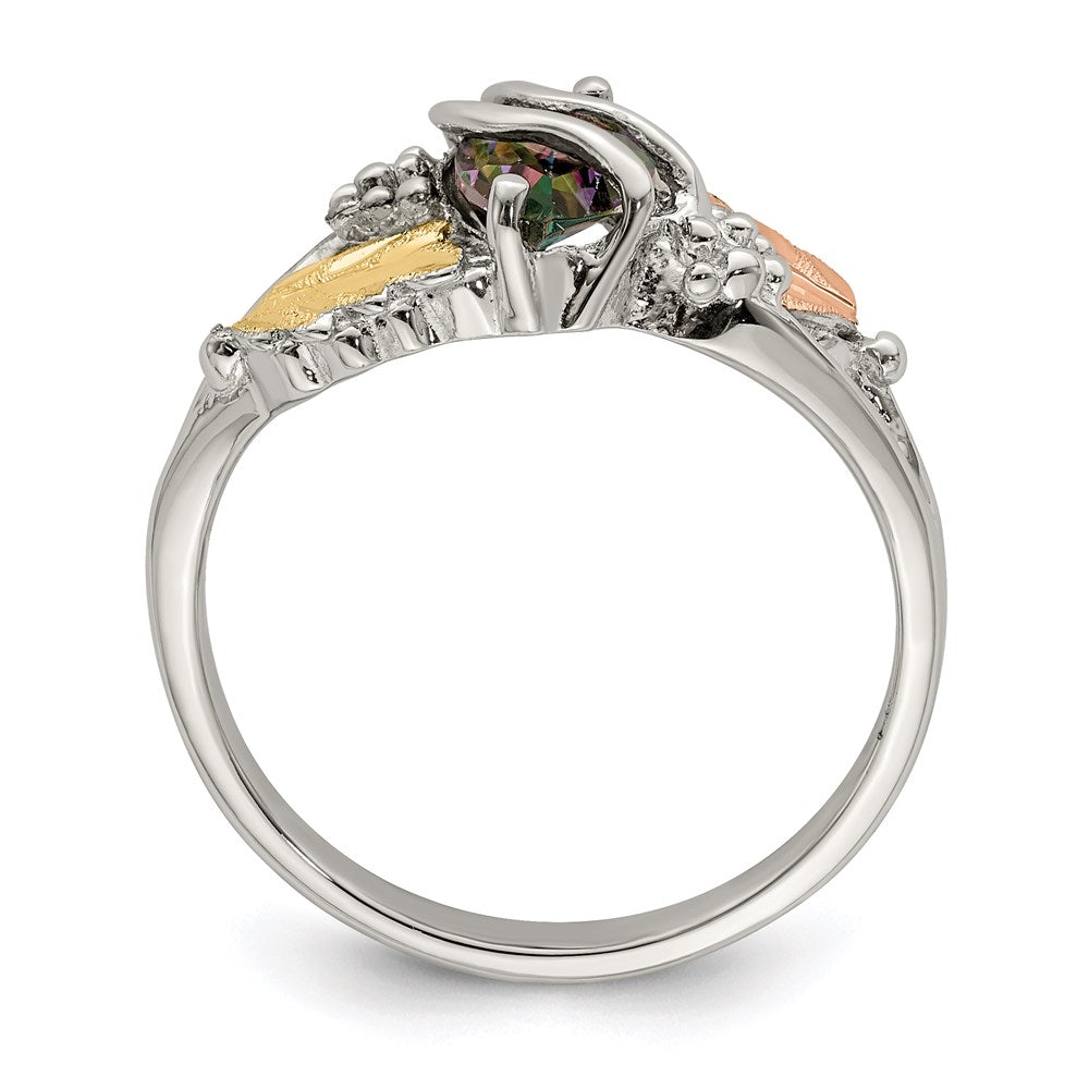 Sterlingsilber Landstrom Mt. Rushmore Schwarz Hills 12K Gold Akzente Mystic Feuer Topas Ring