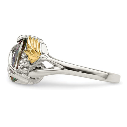 Sterlingsilber Landstrom Mt. Rushmore Schwarz Hills 12K Gold Akzente Mystic Feuer Topas Ring
