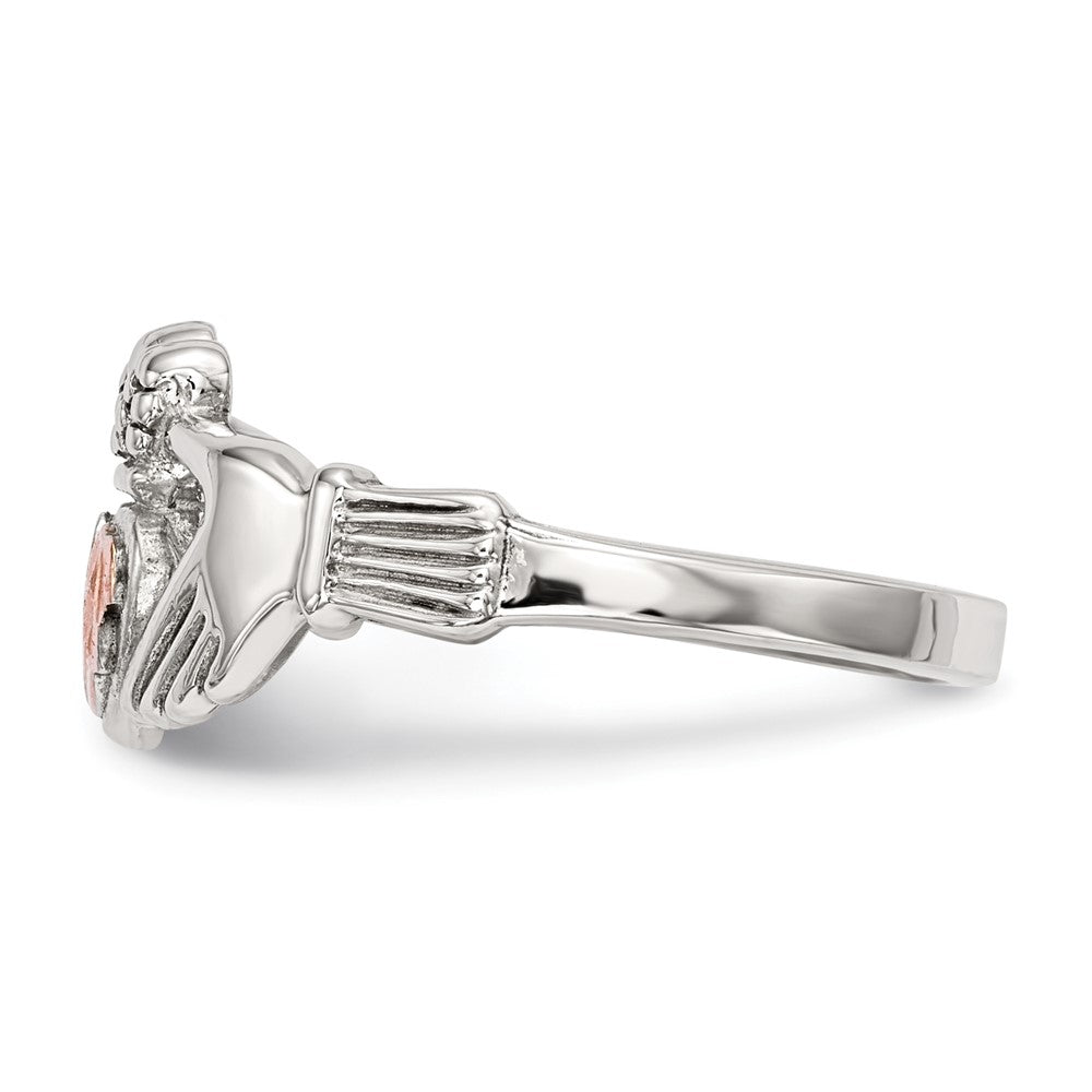 Sterlingsilber Landstrom Mt. Rushmore Schwarz Hills 12K Gold Akzente Claddagh Ring