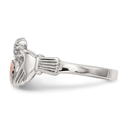 Sterlingsilber Landstrom Mt. Rushmore Schwarz Hills 12K Gold Akzente Claddagh Ring