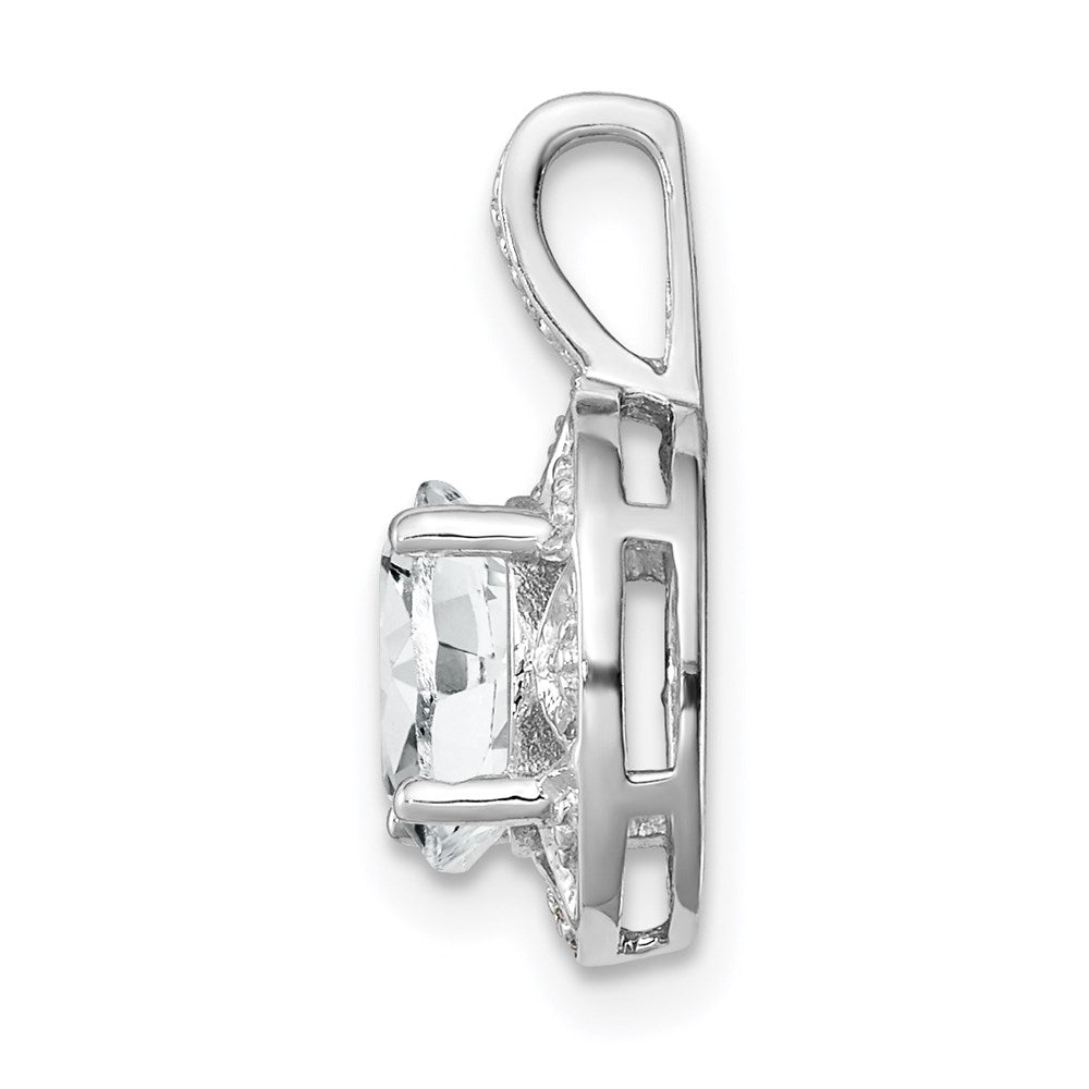 Sterlingsilber Rhodiniert Diamant. & Weiß Topas Anhänger