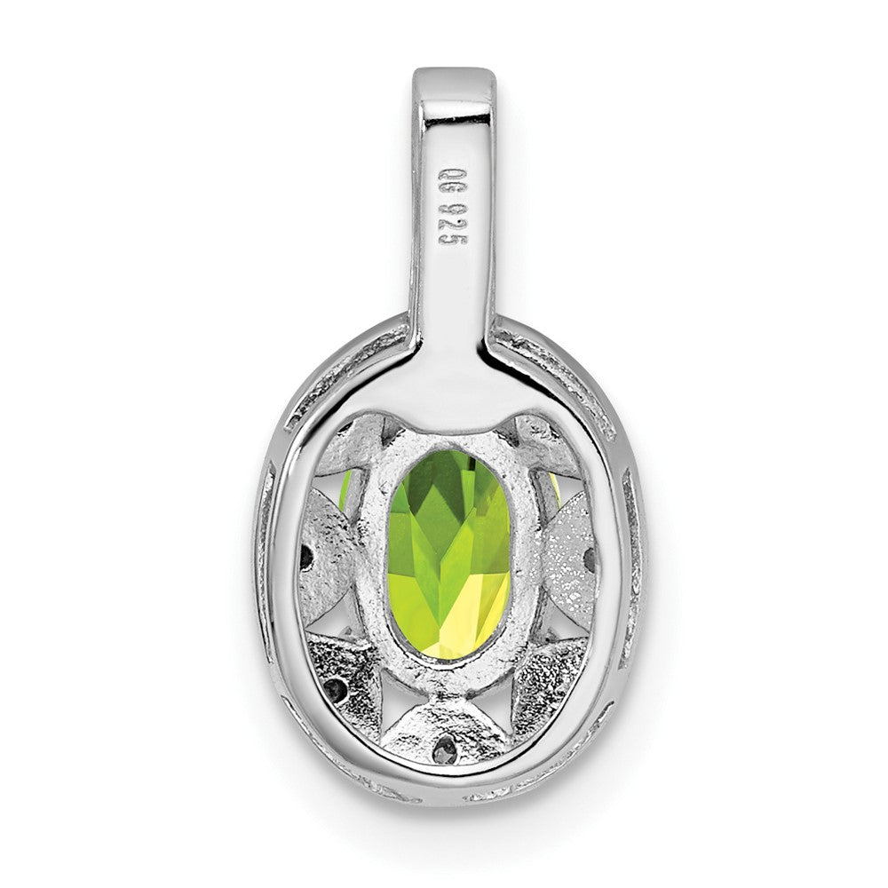 Sterlingsilber Rhodiniert Diamant. & Peridot Anhänger