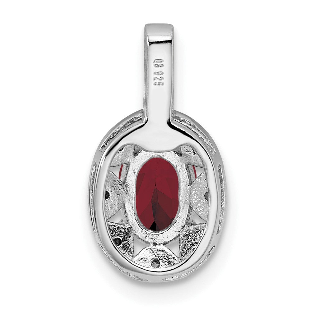 Sterlingsilber Rhodiniert Diamant. & Erzeugt Rubin Anhänger