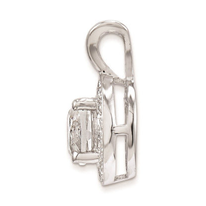Sterlingsilber Rhodiniert Diamant & Weiß Topas Anhänger
