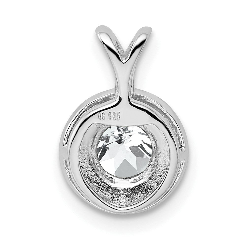 Sterlingsilber Rhodiniert Diamant & Weiß Topas Anhänger