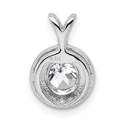 Sterlingsilber Rhodiniert Diamant & Weiß Topas Anhänger