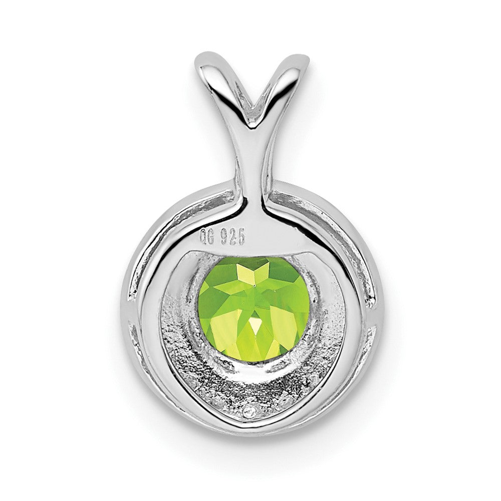 Sterlingsilber Rhodiniert Diamant. & Peridot Anhänger