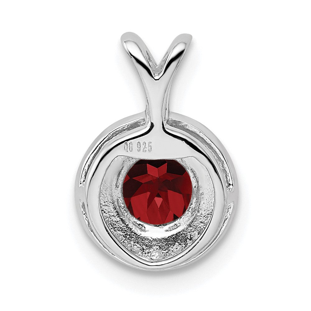 Sterlingsilber Rhodiniert Im Labor Erzeugt Rubin Und.010 ct Diamant Heiligenschein Anhänger
