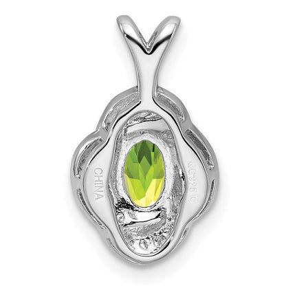Sterlingsilber Rhodiniert Diamant. & Peridot Anhänger