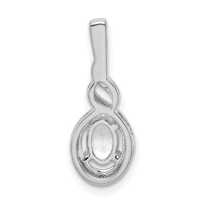 Sterlingsilber Rhodiniert Weiß Topas & Diamant. Anhänger