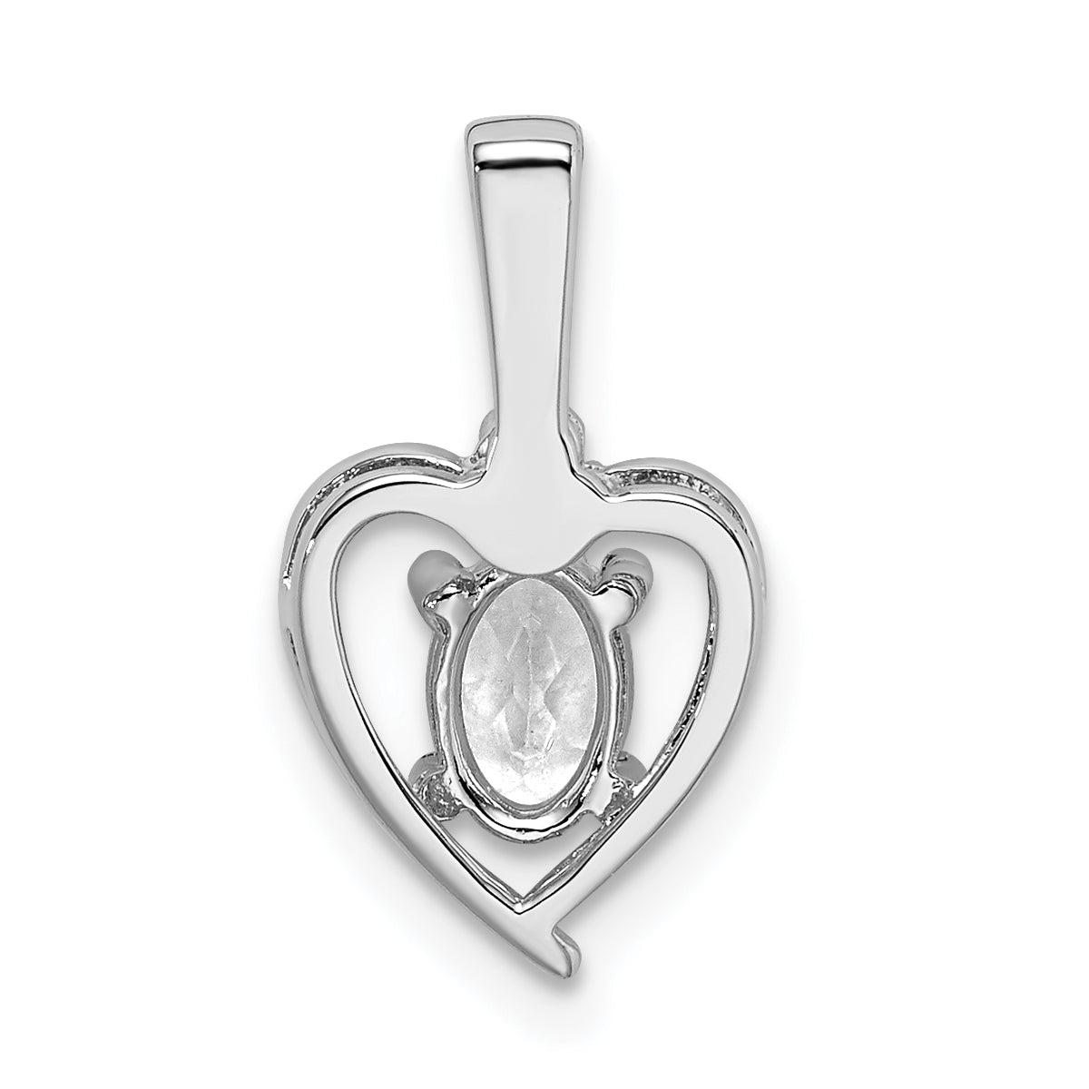 Sterlingsilber Rhodiniert Weiß Topas & Diamant. Anhänger