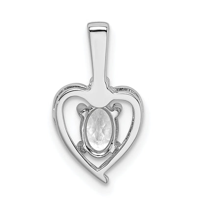 Sterlingsilber Rhodiniert Weiß Topas & Diamant. Anhänger