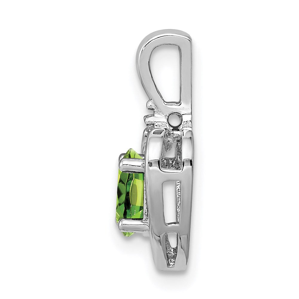 Sterlingsilber Rhodiniert Peridot & Diamant. Anhänger