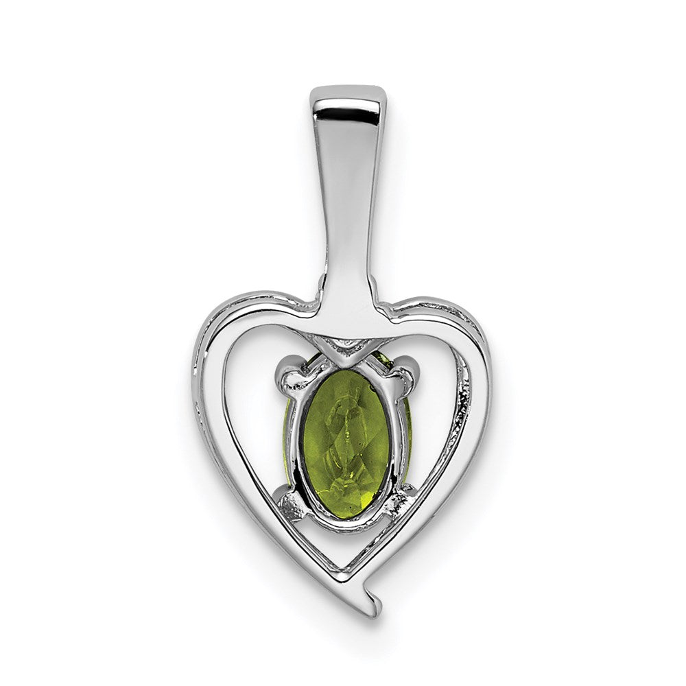 Sterlingsilber Rhodiniert Peridot & Diamant. Anhänger