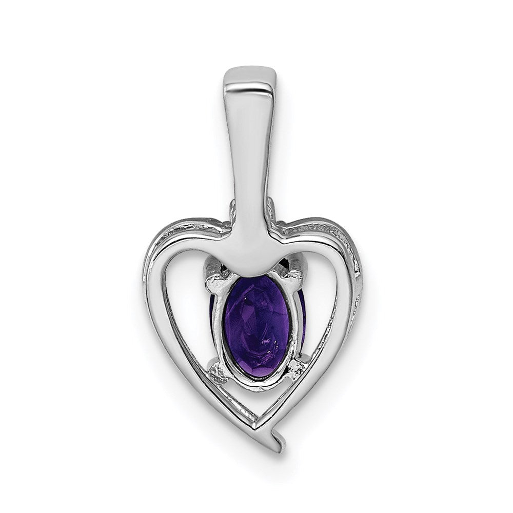 Sterlingsilber Rhodiniert Amethyst & Diamant. Anhänger