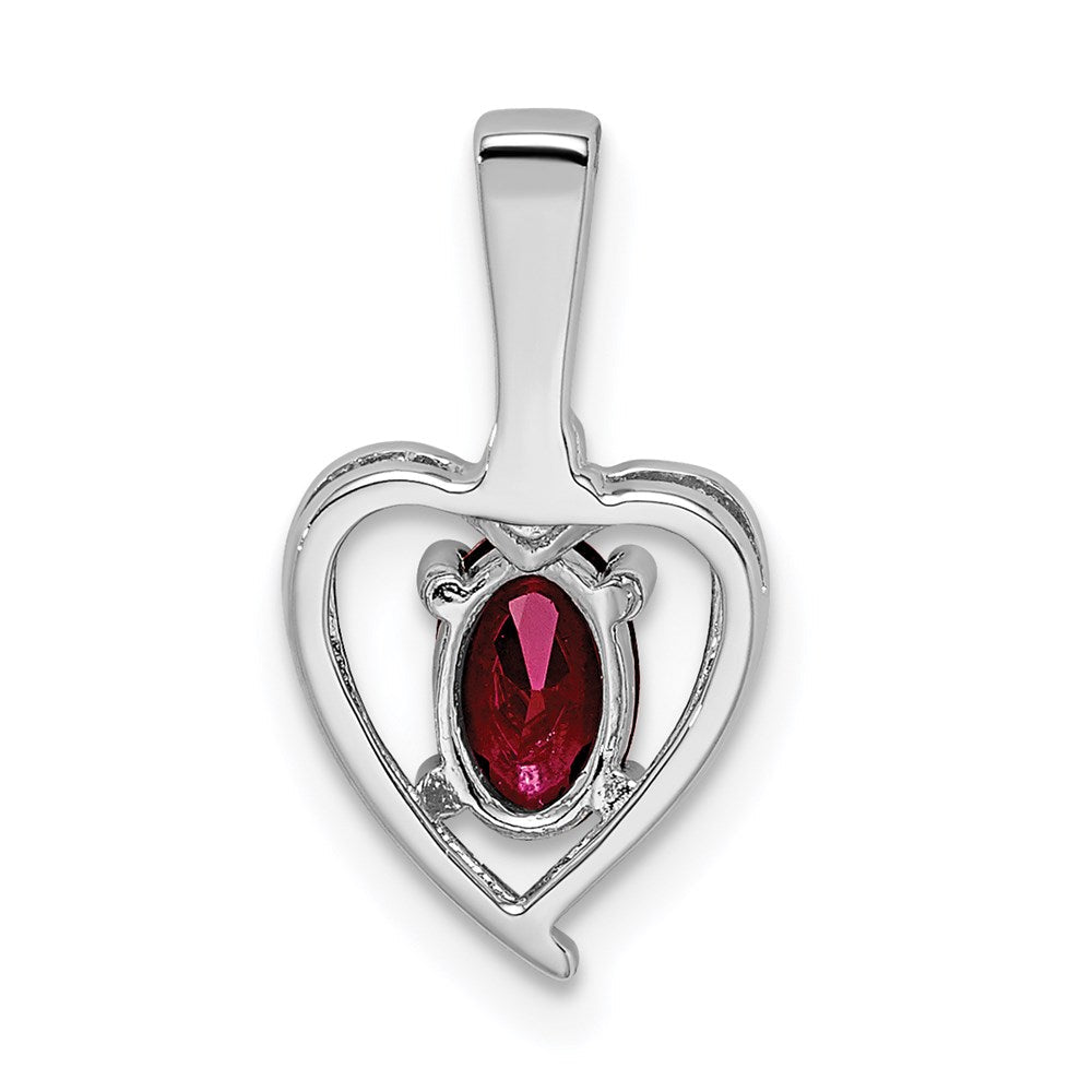 Sterlingsilber Rhodiniert Erzeugt Rubin & Diamant. Anhänger