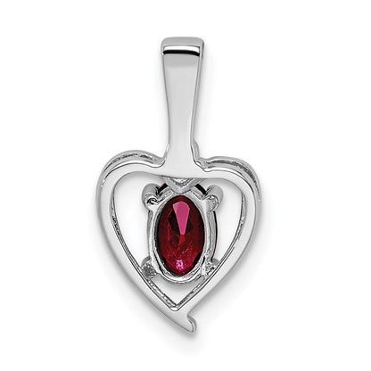 Sterlingsilber Rhodiniert Erzeugt Rubin & Diamant. Anhänger