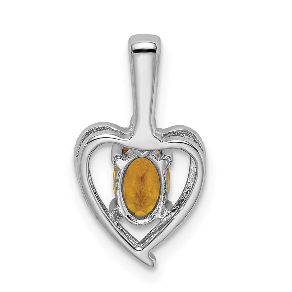 Sterlingsilber Rhodiniert Citrin & Diamant. Anhänger