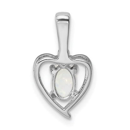 Sterlingsilber Rhodiniert Erzeugt Opal & Diamant. Anhänger