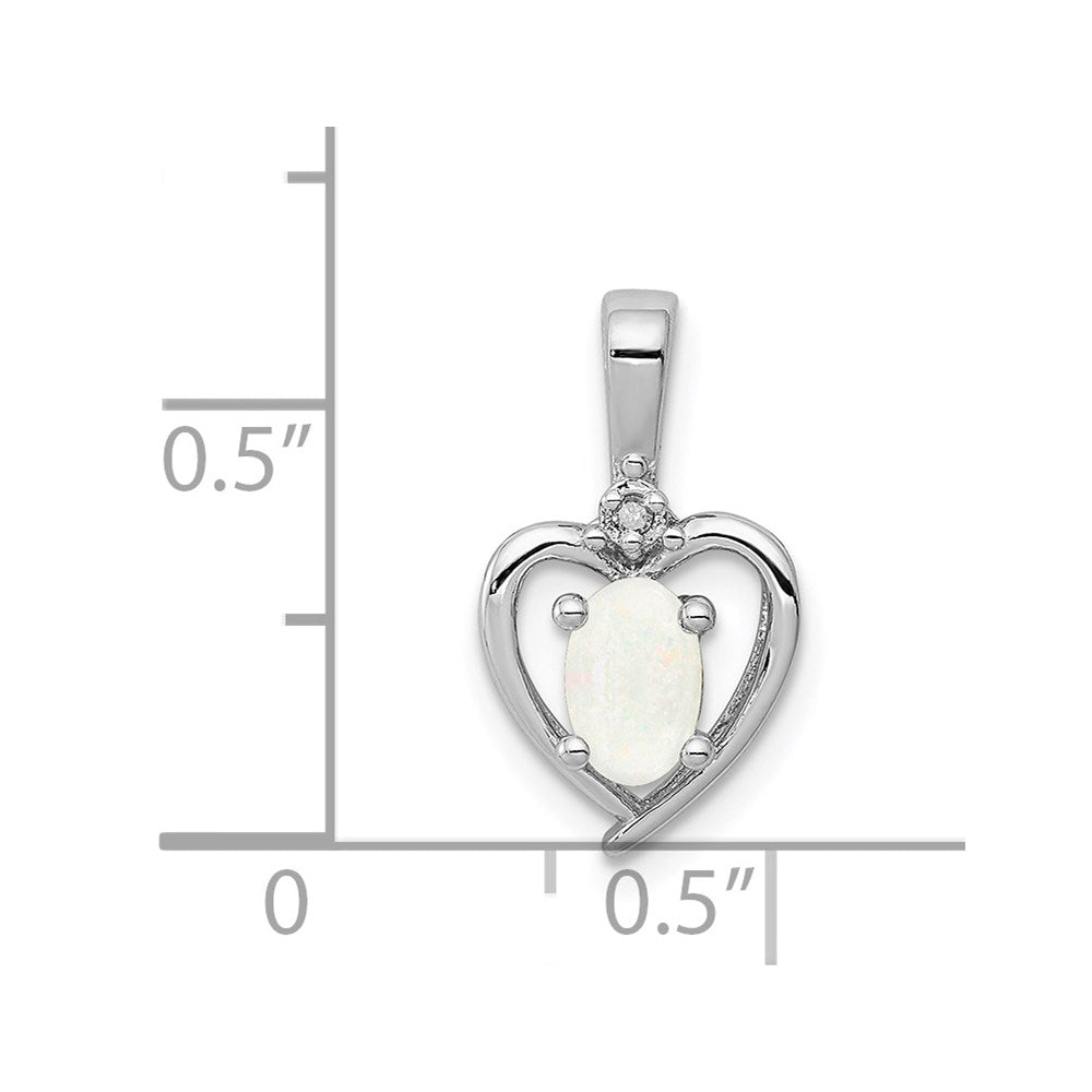 Sterlingsilber Rhodiniert Erzeugt Opal & Diamant. Anhänger