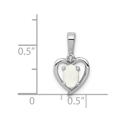 Sterlingsilber Rhodiniert Erzeugt Opal & Diamant. Anhänger