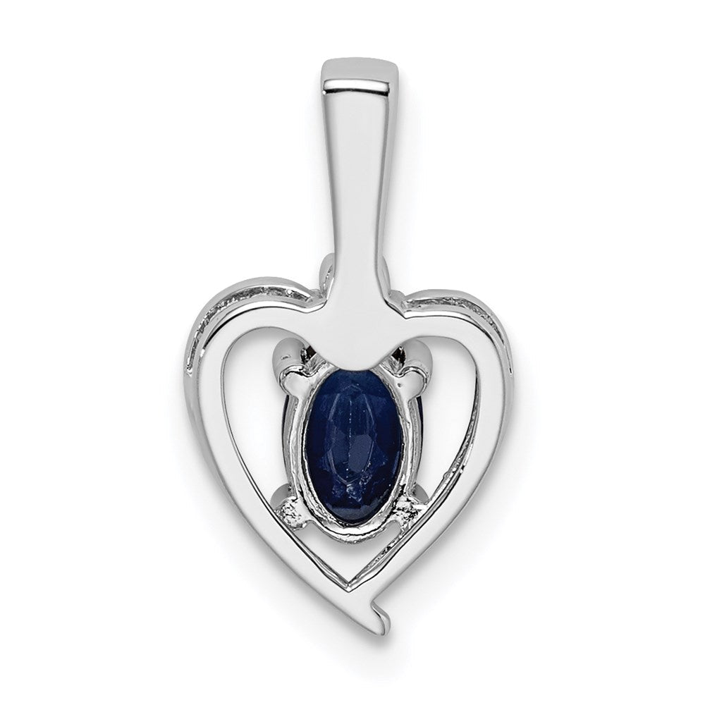 Sterlingsilber Rhodiniert Erzeugt Saphir & Diamant. Anhänger