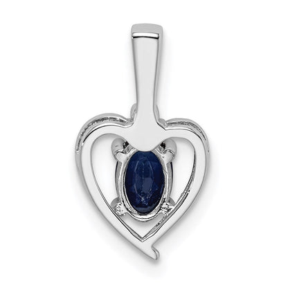 Sterlingsilber Rhodiniert Erzeugt Saphir & Diamant. Anhänger
