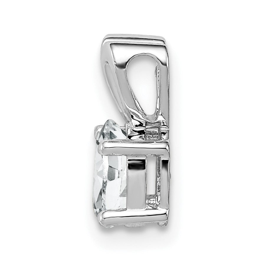 Sterlingsilber Rhodiniert Weiß Topas Anhänger