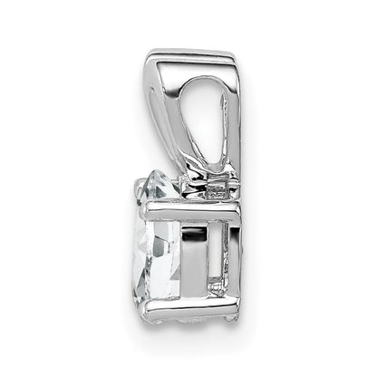Sterlingsilber Rhodiniert Weiß Topas Anhänger