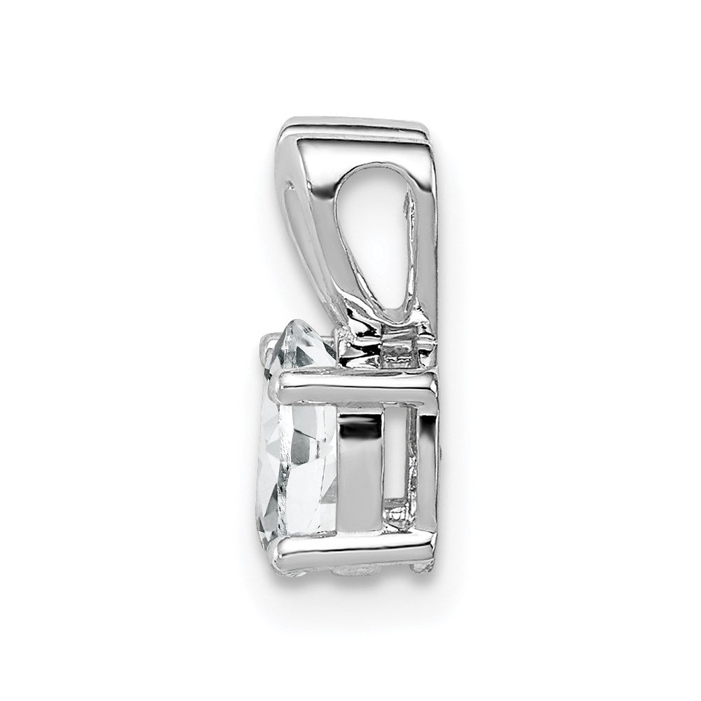 Sterlingsilber Rhodiniert Weiß Topas Anhänger