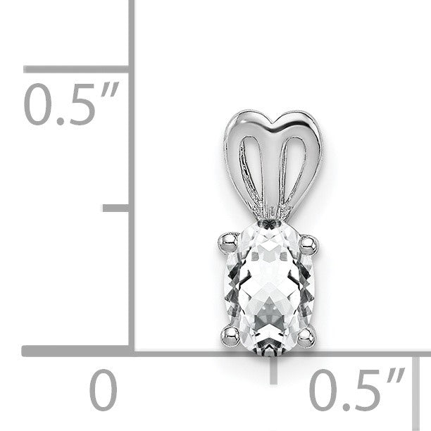 Sterlingsilber Rhodiniert Weiß Topas Anhänger