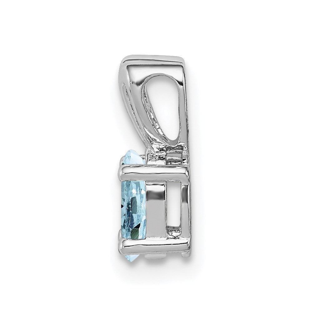 Sterlingsilber Rhodiniert Aquamarin Anhänger
