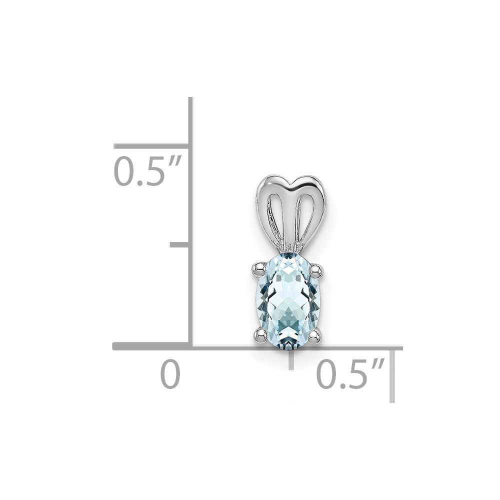 Sterlingsilber Rhodiniert Aquamarin Anhänger