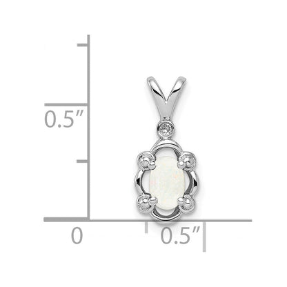 Sterlingsilber Rhodiniert Erzeugt Opal & Diamant. Anhänger