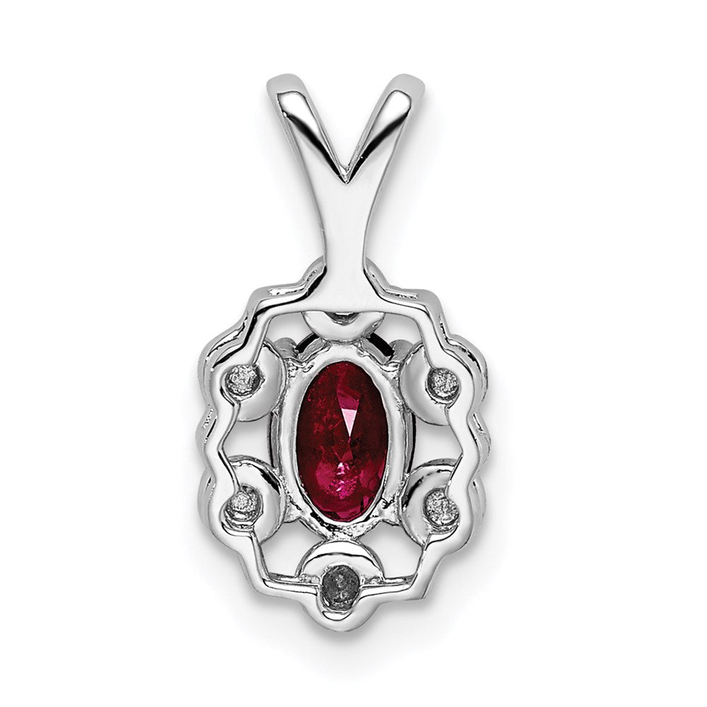 Sterlingsilber Rhodiniert Erzeugt Rubin & Diamant. Anhänger