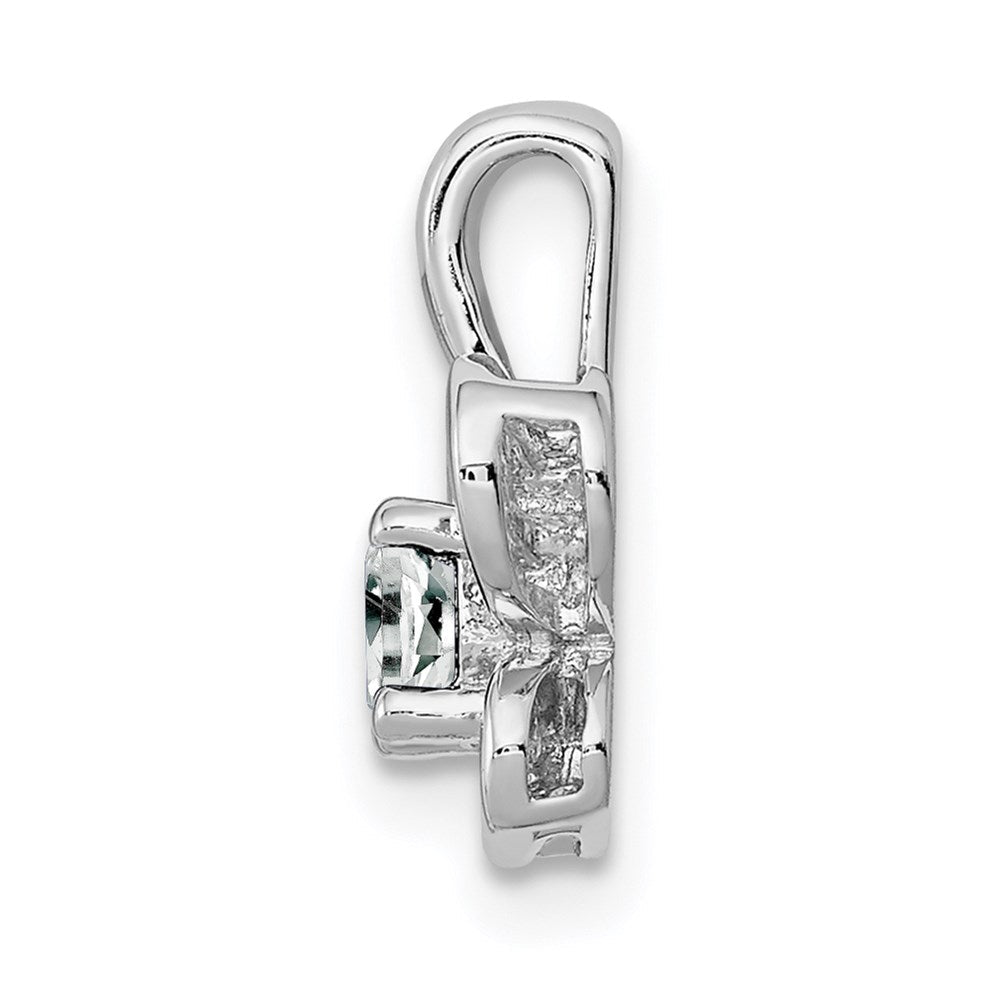 Sterlingsilber Rhodiniert Weiß Topas Anhänger