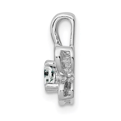 Sterlingsilber Rhodiniert Weiß Topas Anhänger