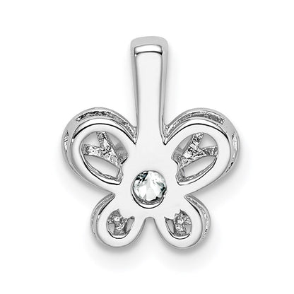 Sterlingsilber Rhodiniert Weiß Topas Anhänger