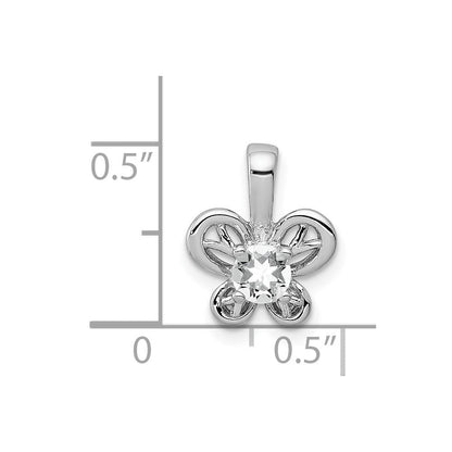 Sterlingsilber Rhodiniert Weiß Topas Anhänger