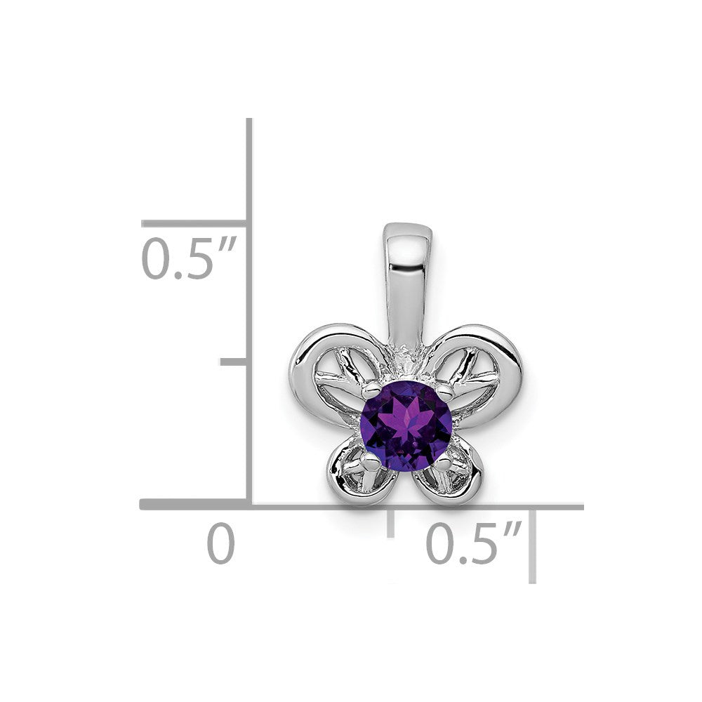 Sterlingsilber Rhodiniert Amethyst Anhänger