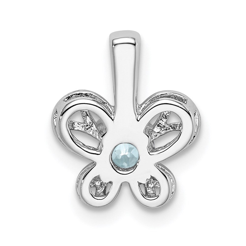Sterlingsilber Rhodiniert Aquamarin Anhänger