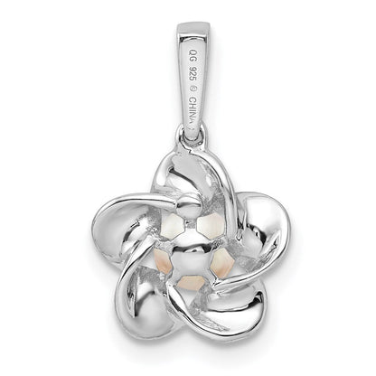 Sterlingsilber Rhodiniert Blumen Fwc Perle Anhänger