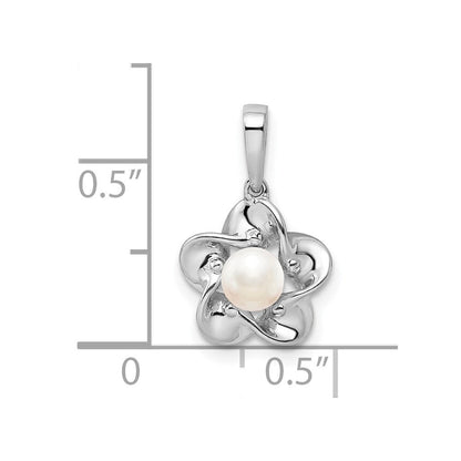 Sterlingsilber Rhodiniert Blumen Fwc Perle Anhänger
