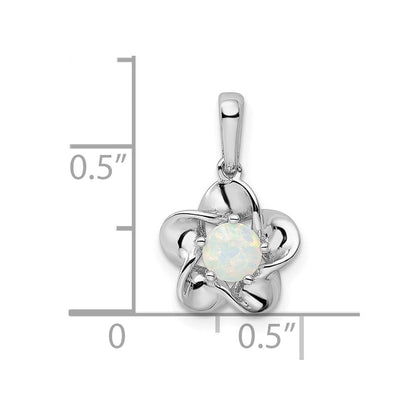 Sterlingsilber Rhodiniert Blumen Erzeugt Opal Anhänger