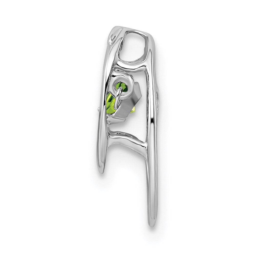 Sterlingsilber Rhodium Peridot Geburtsstein Lebhaft Kette Anhänger