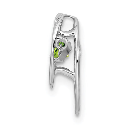 Sterlingsilber Rhodium Peridot Geburtsstein Lebhaft Kette Anhänger
