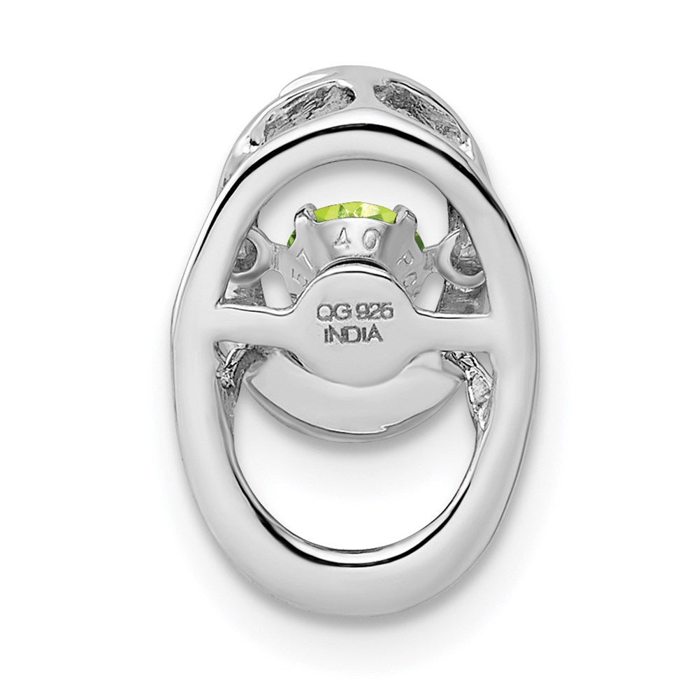Sterlingsilber Rhodium Peridot Geburtsstein Lebhaft Kette Anhänger