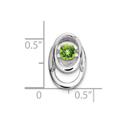 Sterlingsilber Rhodium Peridot Geburtsstein Lebhaft Kette Anhänger