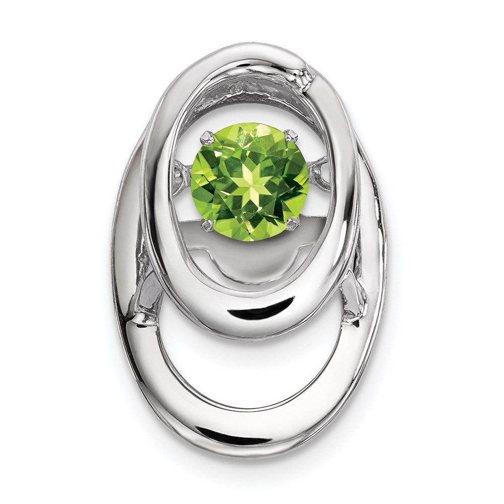 Sterlingsilber Rhodium Peridot Geburtsstein Lebhaft Kette Anhänger