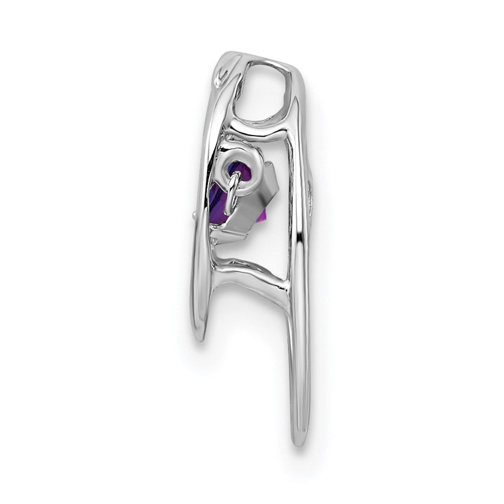 Sterlingsilber Rhodium Amethyst Geburtsstein Lebhaft Kette Anhänger